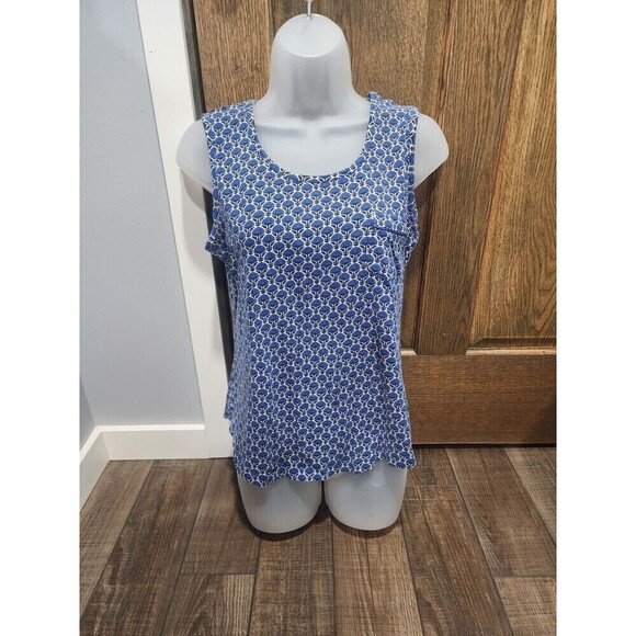 Vera Bradley Tops - Vera Bradley tank top blue White stretch cotton women‘s Small